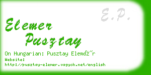 elemer pusztay business card